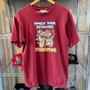 Vintage Only The Strong Survive Pit Bull Dog T Shirt Men’s Size Medium Faded